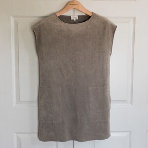 Wilfred Free Aritzia Faux Suede Nori Boxy Mini Dress Tunic Sleeveless Minimalist